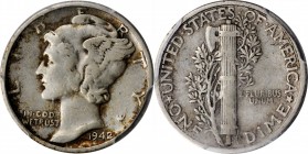 Mercury Dime

1942/1 Mercury Dime. FS-101. VF-30 (PCGS).

PCGS# 5036. NGC ID: 23K4.

Estimate: $ 400