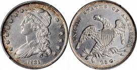 Capped Bust Quarter

1831 Capped Bust Quarter. B-4. Rarity-1. Small Letters. AU Details--Cleaned (PCGS).

PCGS# 5348.

Estimate: $ 300