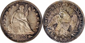 Liberty Seated Quarter

1853-O Liberty Seated Quarter. Arrows and Rays. Briggs 2-C. AU-53 (PCGS).

PCGS# 5428. NGC ID: 23U5.

From the Steve Stu...
