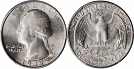 Washington Quarter

1935-D Washington Quarter. MS-65 (PCGS).

PCGS# 5798. NGC ID: 244E.

Estimate: $ 275