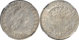 Draped Bust Half Dollar

1803 Draped Bust Half Dollar. O-103, T-3. Rarity-3. Large 3. VF Details--Obverse Graffiti, Cleaned (NGC).

PCGS# 6066. NG...