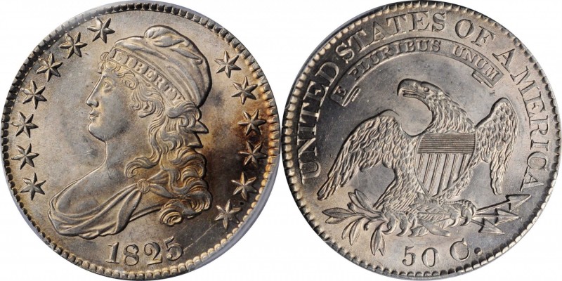 Capped Bust Half Dollar

1825 Capped Bust Half Dollar. O-107. Rarity-2. AU-58 ...