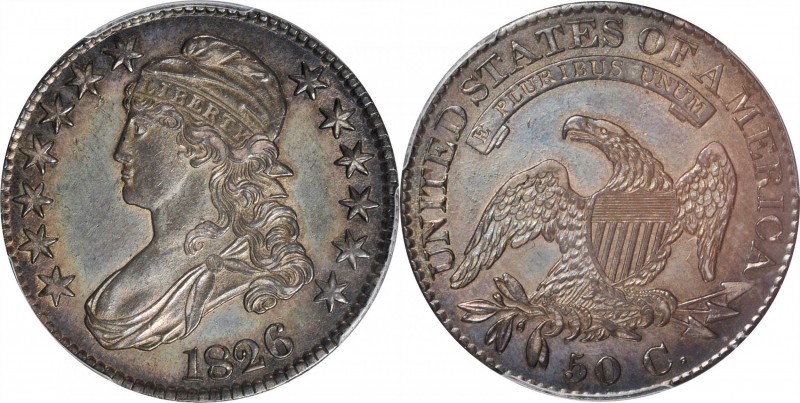 Capped Bust Half Dollar

1826 Capped Bust Half Dollar. O-110. Rarity-2. AU-58 ...