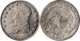 Capped Bust Half Dollar

1828 Capped Bust Half Dollar. O-120. Rarity-1. Square Base 2, Small 8s, Large Letters. AU-55 (PCGS).

PCGS# 6151.

Esti...
