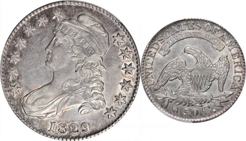 Capped Bust Half Dollar

1829 Capped Bust Half Dollar. O-110a. Rarity-2. Large...