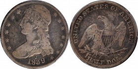 Capped Bust Half Dollar

1839-O Capped Bust Half Dollar. Reeded Edge. HALF DOL. GR-1. Rarity-1. Repunched Mintmark. VG-10 (PCGS).

PCGS# 6181. NGC...
