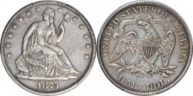 Liberty Seated Half Dollar

1875-CC Liberty Seated Half Dollar. WB-9. Rarity-4. Repunched Mintmark. EF Details--Cleaned (PCGS).

PCGS# 6350. NGC I...