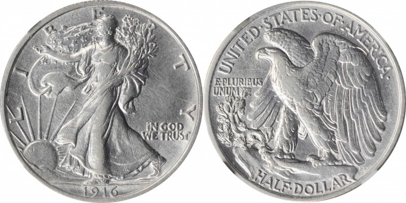 Walking Liberty Half Dollar

1916 Walking Liberty Half Dollar. EF Details--Obv...