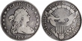 Draped Bust Silver Dollar

1799 Draped Bust Silver Dollar. BB-156, B-7a. Rarity-4. VG-8 (ICG).

PCGS# 40048. NGC ID: 24X7.

Estimate: $ 750