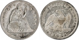 Liberty Seated Silver Dollar

1843 Liberty Seated Silver Dollar. OC-3. Rarity-2. Repunched Date. AU Details--Harshly Cleaned (PCGS).

PCGS# 6929. ...