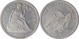 Liberty Seated Silver Dollar

1846-O Liberty Seated Silver Dollar. OC-1, the only known dies. Rarity-2. AU Details--Cleaned (PCGS).

PCGS# 6933. N...