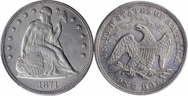 Liberty Seated Silver Dollar

1871 Liberty Seated Silver Dollar. OC-10. Rarity-2. AU Details--Surfaces Smoothed (PCGS).

PCGS# 6966. NGC ID: 24ZG....