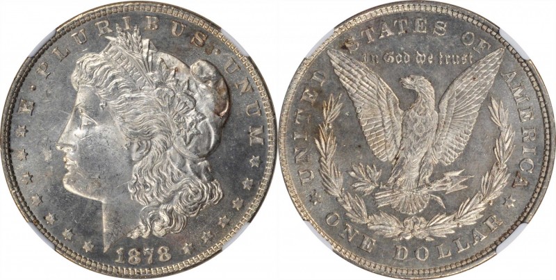 Morgan Silver Dollar

1878 Morgan Silver Dollar. 8 Tailfeathers. MS-63 PL (NGC...