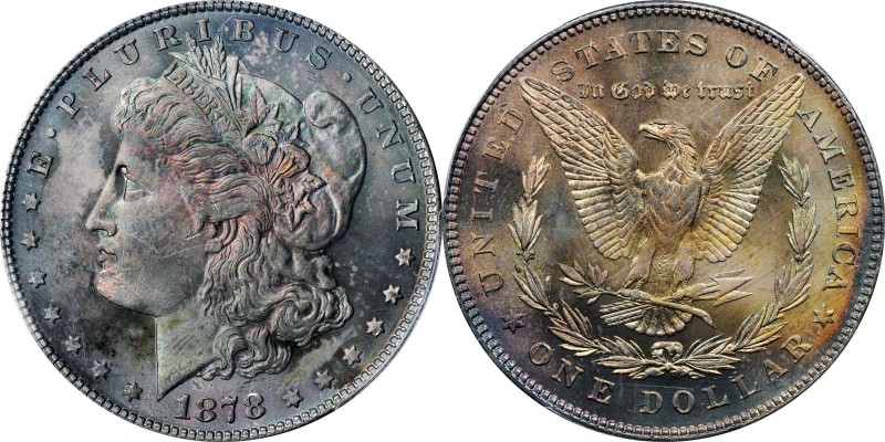 Morgan Silver Dollar

1878 Morgan Silver Dollar. 7 Tailfeathers. Reverse of 18...