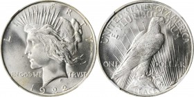Peace Silver Dollar

1922-D Peace Silver Dollar. MS-66 (NGC).

PCGS# 7358. NGC ID: 257D.

Estimate: $ 780
