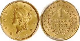 Gold Dollar

1853 Gold Dollar. Unc Details--Cleaned (PCGS).

PCGS# 7521. NGC ID: 25BU.

Estimate: $ 175