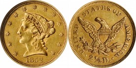 Liberty Head Quarter Eagle

1852 Liberty Head Quarter Eagle. AU-55 (ANACS). OH.

PCGS# 7763. NGC ID: 25HR.

From the Steve Studer Collection.
...