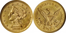 Liberty Head Quarter Eagle

1856 Liberty Head Quarter Eagle. MS-62 (NGC).

PCGS# 7777. NGC ID: 25J7.

From the Steve Studer Collection.

Estim...
