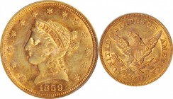 Liberty Head Quarter Eagle

1859 Liberty Head Quarter Eagle. Breen-6245. Type I Reverse. AU-50 (PCGS). OGH.

PCGS# 97788. NGC ID: 25JK.

From th...