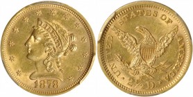 Liberty Head Quarter Eagle

1878-S Liberty Head Quarter Eagle. AU-58 (PCGS).

PCGS# 7829. NGC ID: 25KZ.

Estimate: $ 300