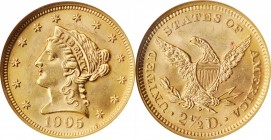 Liberty Head Quarter Eagle

1905 Liberty Head Quarter Eagle. MS-64 (NGC).

PCGS# 7857. NGC ID: 25LW.

Estimate: $ 500