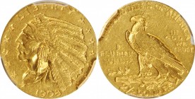 Indian Quarter Eagle

1908 Indian Quarter Eagle. AU-53 (PCGS).

PCGS# 7939. NGC ID: 288Y.

From the Collection of Silas Stanley Roberts, 1888-19...