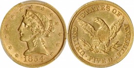 Liberty Head Half Eagle

1854 Liberty Head Half Eagle. AU-58 (PCGS).

PCGS# 8256. NGC ID: 25UG.

Estimate: $ 900