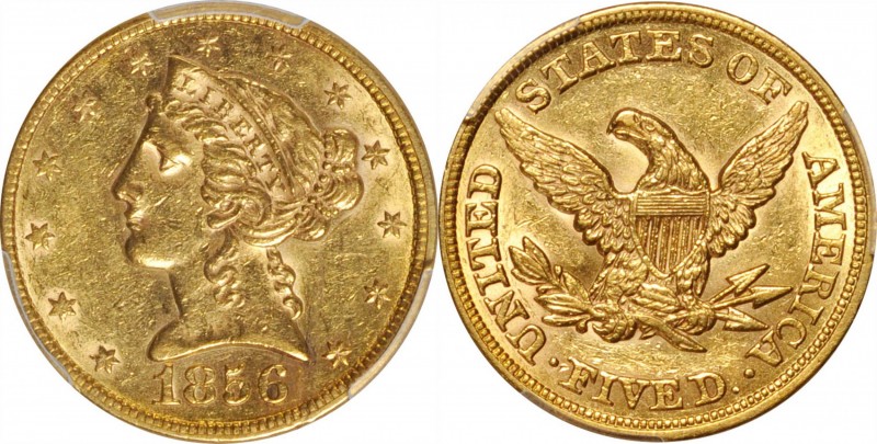 Liberty Head Half Eagle

1856 Liberty Head Half Eagle. AU-55 (PCGS).

PCGS# ...