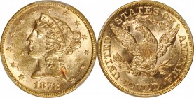 Liberty Head Half Eagle

1878 Liberty Head Half Eagle. MS-62 (PCGS).

PCGS# 8345. NGC ID: 25X4.

From the Collection of Silas Stanley Roberts, 1...