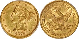 Liberty Head Half Eagle

1879 Liberty Head Half Eagle. MS-61 (PCGS).

PCGS# 8348. NGC ID: 25X7.

From the Collection of Silas Stanley Roberts, 1...