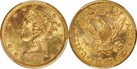 Liberty Head Half Eagle

1881-S Liberty Head Half Eagle. Unc Details--Scratch (PCGS).

PCGS# 8357. NGC ID: 25XF.

From the Collection of Silas S...