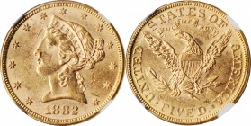 Liberty Head Half Eagle

1882 Liberty Head Half Eagle. MS-62 (NGC).

PCGS# 8358. NGC ID: 25XG.

Estimate: $ 500