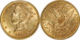 Liberty Head Half Eagle

1884-S Liberty Head Half Eagle. AU-58 (PCGS).

PCGS# 8366. NGC ID: 25XR.

From the Collection of Silas Stanley Roberts,...