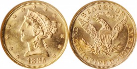 Liberty Head Half Eagle

1885 Liberty Head Half Eagle. MS-64 (NGC).

PCGS# 8367. NGC ID: 25XS.

Estimate: $ 750