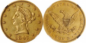 Liberty Head Eagle

1847 Liberty Head Eagle. AU-53 (NGC).

PCGS# 8597. NGC ID: 262Z.

From the Steve Studer Collection.

Estimate: $ 675