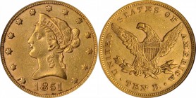 Liberty Head Eagle

1851 Liberty Head Eagle. EF-45 (NGC).

PCGS# 8606. NGC ID: 263A.

From the Steve Studer Collection. Earlier ex David Lawrenc...