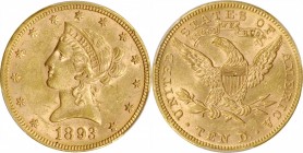 Liberty Head Eagle

1893 Liberty Head Eagle. MS-61 (PCGS).

PCGS# 8725. NGC ID: 266Z.

Estimate: $ 850