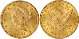 Liberty Head Eagle

1901 Liberty Head Eagle. MS-63 (PCGS).

PCGS# 8747. NGC ID: 267P.

Estimate: $ 1000