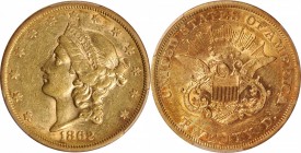 Liberty Head Double Eagle

1862-S Liberty Head Double Eagle. AU-50 (PCGS).

PCGS# 8938. NGC ID: 269N.

From the Collection of Silas Stanley Robe...