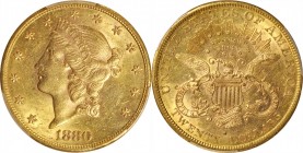 Liberty Head Double Eagle

1880-S Liberty Head Double Eagle. AU-55 (PCGS).

PCGS# 8993. NGC ID: 26BB.

From the Collection of Silas Stanley Robe...