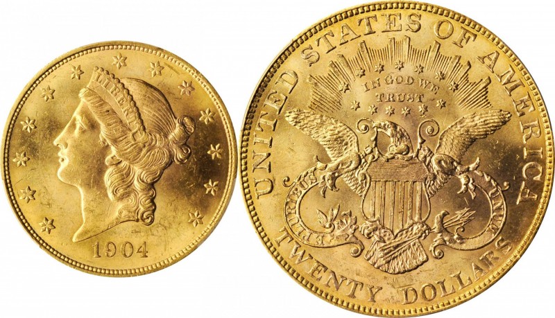 Liberty Head Double Eagle

1904 Liberty Head Double Eagle. MS-63 (PCGS).

PC...