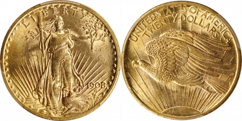 Saint-Gaudens Double Eagle

1908 Saint-Gaudens Double Eagle. No Motto. MS-63 (...