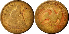 Circulating Contemporary Counterfeit U.S. Coins

1860 Contemporary Counterfeit Liberty Seated Quarter Dollar. Die Struck. Very Good.

Struck in co...