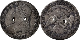 Circulating Contemporary Counterfeit U.S. Coins

1827 Contemporary Counterfeit Capped Bust Half Dollar. Cast. Davignon 5-E. Fine, Holed.

A cast c...