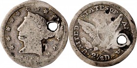 Circulating Contemporary Counterfeit U.S. Coins

1851 Contemporary Counterfeit Liberty Head Quarter Eagle. Die Struck. Very Fine, Holed.

2.9 gram...