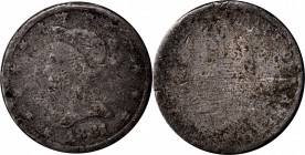 Circulating Contemporary Counterfeit U.S. Coins

1861 Contemporary Counterfeit Liberty Head Eagle. Cast.

Very worn low-relief example. Crudely ca...