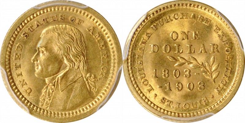 Louisiana Purchase Exposition Gold Dollar. Jefferson Portrait

1903 Louisiana ...