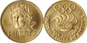 Seoul Olympiad Gold $5

1988-W Seoul Olympiad Gold $5. MS-70 (PCGS).

PCGS# 9630. NGC ID: 28PW.

Estimate: $ 300