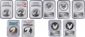 Silver Eagle

Lot of (5) Certified Silver Eagles, 1990-2019.

Included are: 1990-S Proof-69 Deep Cameo (ICG); (2) 2006-P 20th Anniversary Silver D...