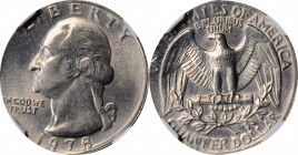 Mint Errors

1978 Washington Quarter--Struck on a Nickel Planchet--MS-64 (NGC).

5.0 grams.

PCGS# 5904. NGC ID: 247L.

Estimate: $ 210